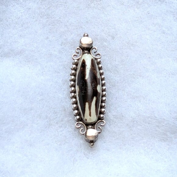 Designer Marianna Richard Sajen Sterling Silver 925 Jasper Brooch Pin Pendant - Picture 6 of 6